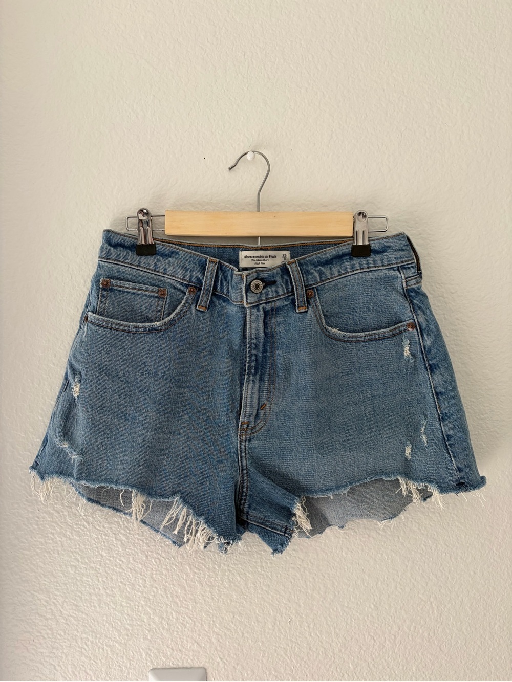 Abercrombie & Fitch High Rise Mom Denim Shorts (Size 29/8)